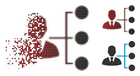 Sparkle Pixel Halftone Distribution Manager Icon Stock Illustration