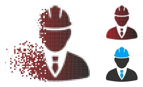 Sparkle Pixel Halftone Engineer Icon Stockillustratie