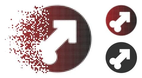 Sparkle Pixel Halftone Erection Icon Illustrazione stock