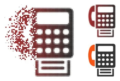 Sparkle Pixel Halftone Fax Icon Stock Illustration