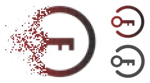 Sparkle Pixel Halftone Login Key Icon Stock Illustration