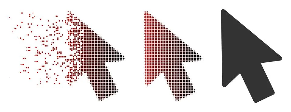 Sparkle Pixel Halftone Mouse Pointer Icon 스톡 일러스트