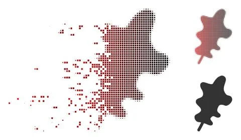 Sparkle Pixel Halftone Oak Leaf Icon Stock Illustration