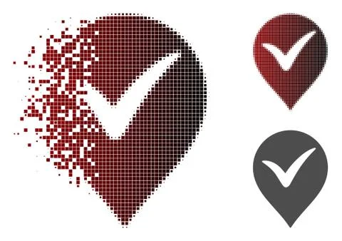Sparkle Pixel Halftone OK Marker Icon 스톡 일러스트