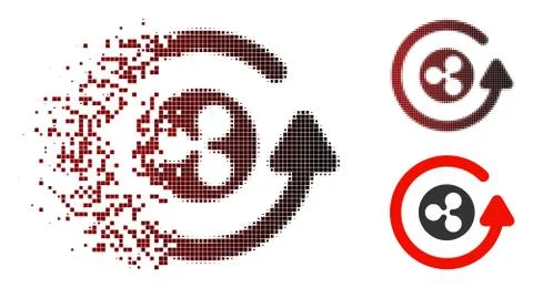 Sparkle Pixel Halftone Ripple Coin Refund Icon Illustrazione stock