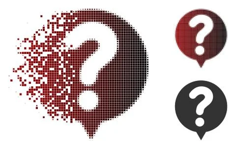Sparkle Pixel Halftone Status Balloon Icon Stock Illustration