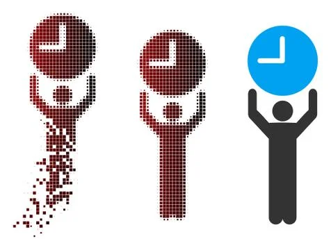 Sparkle Pixel Halftone Time Manager Icon Illustrazione stock