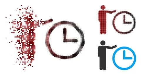 Sparkle Pixel Halftone Time Show Icon Stock Illustration