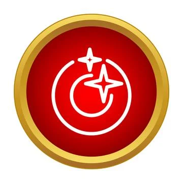 Sparkle shine clean icon in red circle Ilustración de archivo