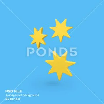 Sparkle shining isolated 3d render icon illustration PSD Template