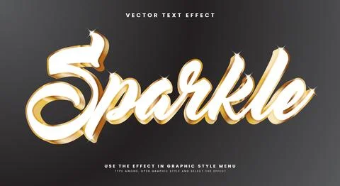 Sparkle shiny Style 3d editable text effect Template Stock Illustration