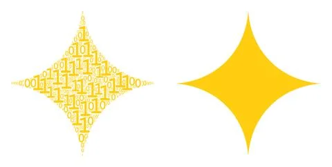Sparkle Star Composition of Binary Digits Stock Illustration