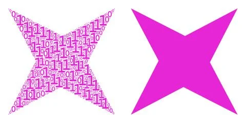 Sparkle Star Composition of Binary Digits Stock Illustration