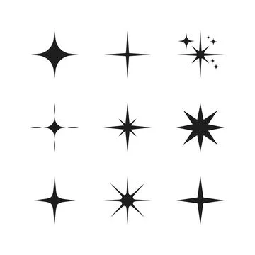 Sparkle Star Decorative Icon Set Vector Stock-Illustration