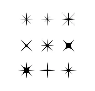 Sparkle Star Icon Set Illustrazione stock