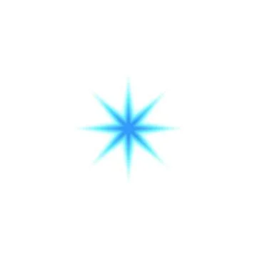 Sparkle star shape gradient blurred vector element, blue snowflake aura, shiny Illustrazione stock