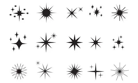 Sparkle star Vector icon Collection. Stock Illustration