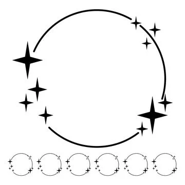 Sparkle starry frame cartoon vector graphic Stock Illustration