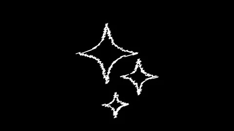Sparkle stars animated hand drawn scribble glowing twinkle burst loop overl.. Stock Footage 342963247