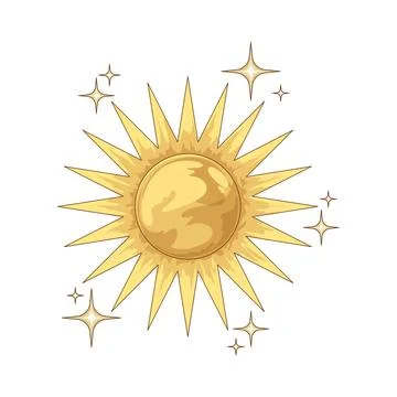 Sparkle sun illustration Stock Illustration