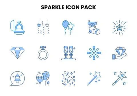 Sparkle Two Colour Design Icons Pack 스톡 일러스트