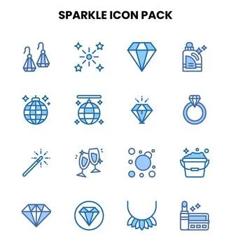 Sparkle Two Colour Graphics Icons Pack Stock Illustration