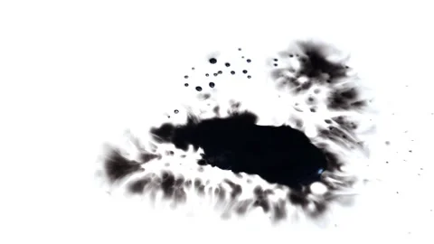 Sparkle view of black ink on white screen Vídeo Stock 147701084