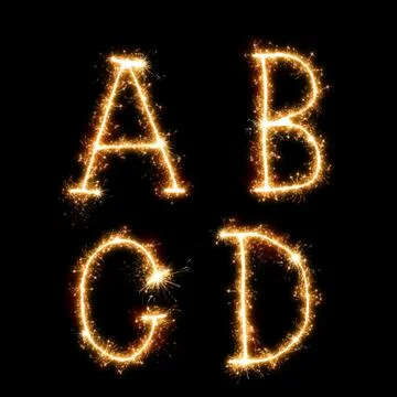 Sparkler alphabet Illustrazione stock