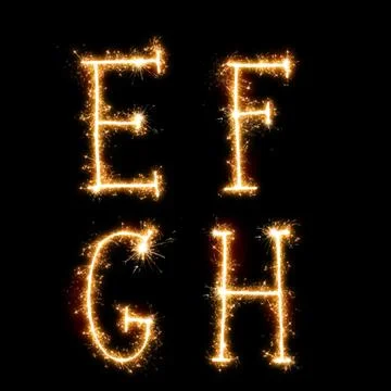 Sparkler alphabet Illustrazione stock