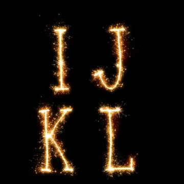 Sparkler alphabet Illustrazione stock