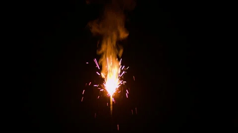 Sparkler on black background 4K Stock-Footage 46209268