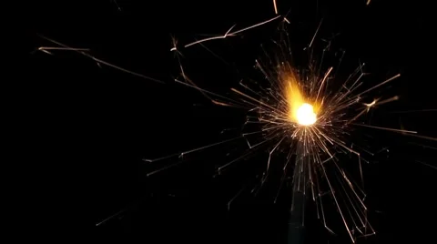 Sparkler on a black background Stock Footage 8521036