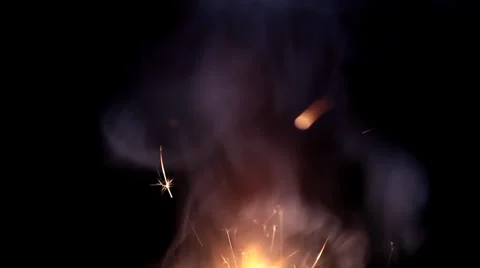 Sparkler  on black background Stock Footage 35472835