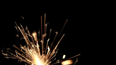 Sparkler on black background Stock Footage 35472904