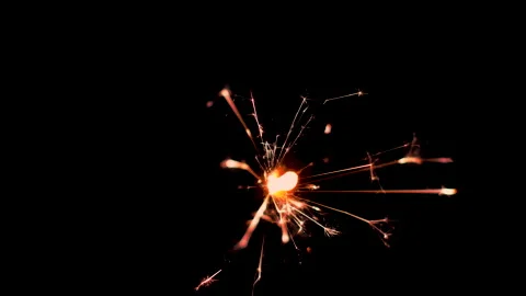 Sparkler on black background Stock Footage 143987082