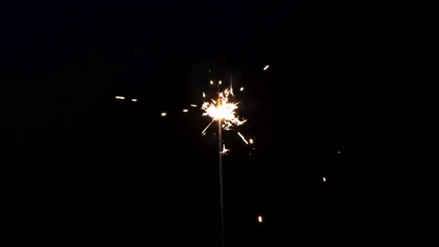 Sparkler on Black Background Stock Footage 228245366