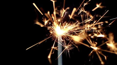 Sparkler on a black background. macro Stock Footage 7905774