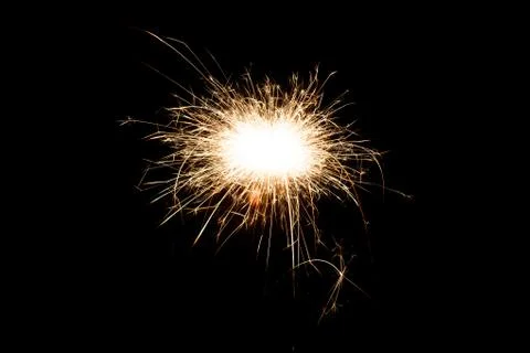 Sparkler on black background Stock Photos