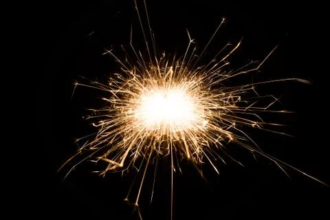 Sparkler on black background Stock Photos