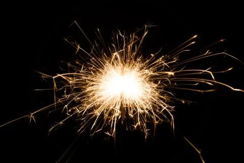 Sparkler on black background Stock Photos