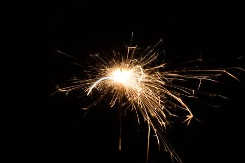 Sparkler on black background Foto stock
