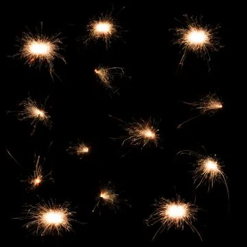 Sparkler on black background Stock Photos