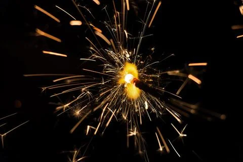 Sparkler on Black Background Stockfoto's