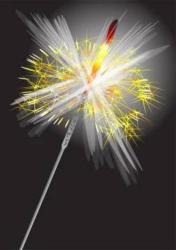 Sparkler on black Stock Illustration