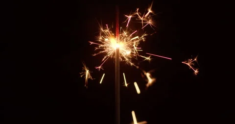 Sparkler on black isolated background. Stock Footage 144250000