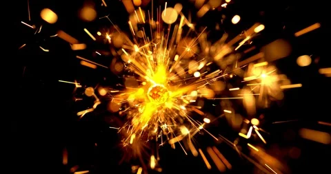 Sparkler on black slow motion sparks effects shot on Phantom Flex 4K Stock Footage