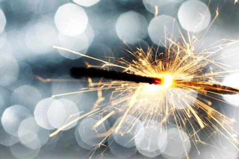 Sparkler on bokeh background Stock Photos