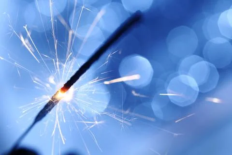 Sparkler on bokeh background Stock Photos