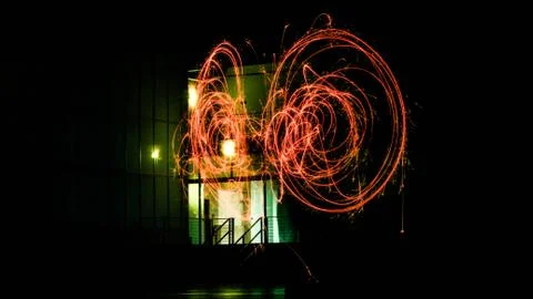 Sparkler Bulb Exposure Stock Photos