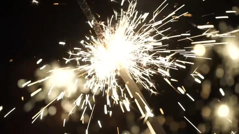 A sparkler is burning Stock Footage 159881351